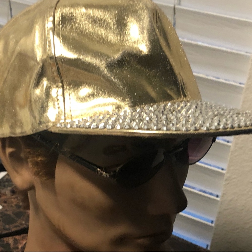 Studded metallic Gold with Studs baseball hat caps Size One Fit Al